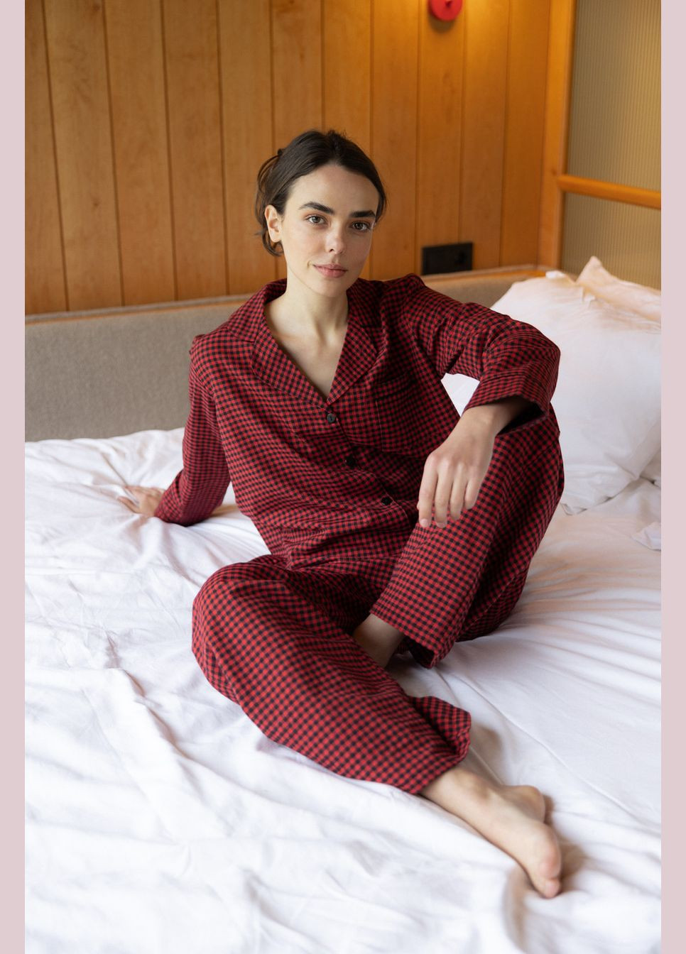 Червона всесезон піжама в клітинку Twice