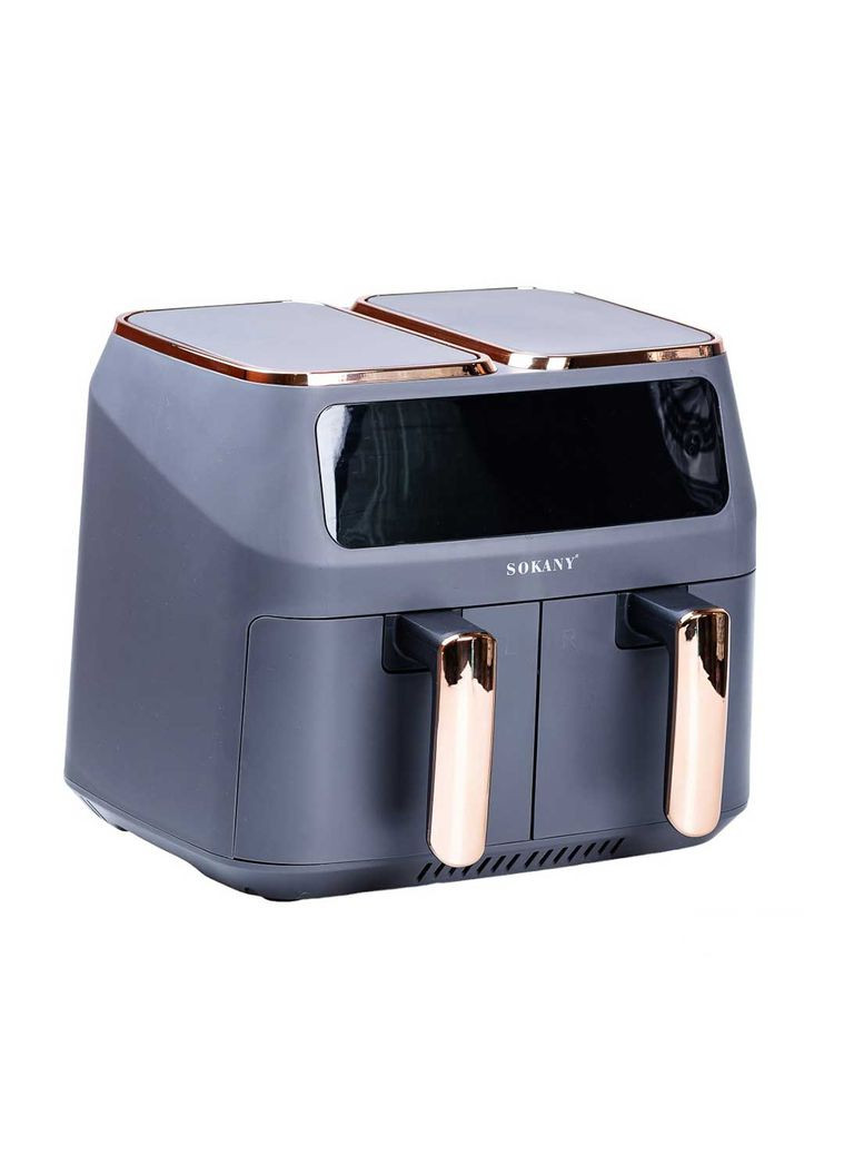 Аерогриль-фритюрниця SK-ZG-8030 на 8 літрів 2 контейнери з таймером, сірий Sokany (324070246)
