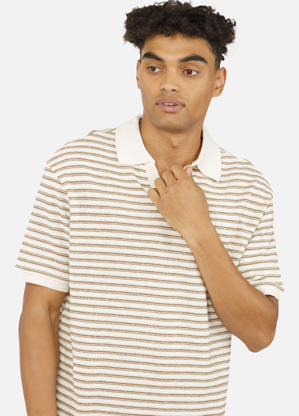 Чоловіча футболка поло колір молочний ЦБ-00258054 Hector (301987750)