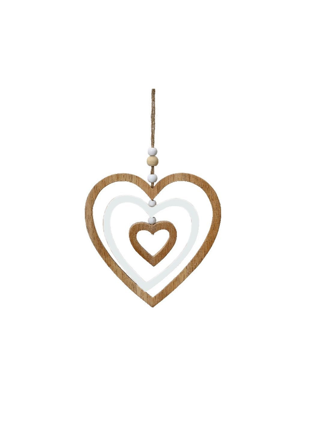 Декоративна дерев'яна підвіска Серце 13,5х13,5 см комбінований Aldi (365549844)