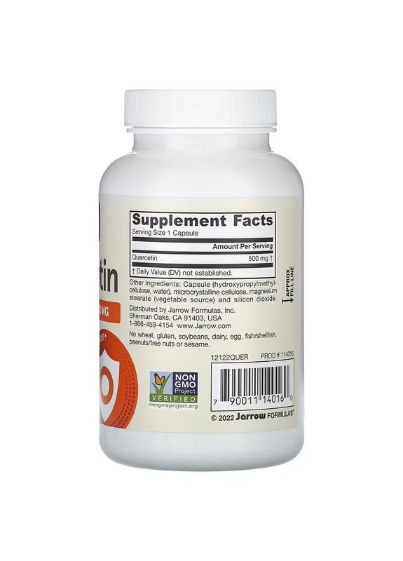 Кверцетин, 500 мг, Vegan Quercetin,, 100 вегетеріанських капсул Jarrow Formulas (361879275)