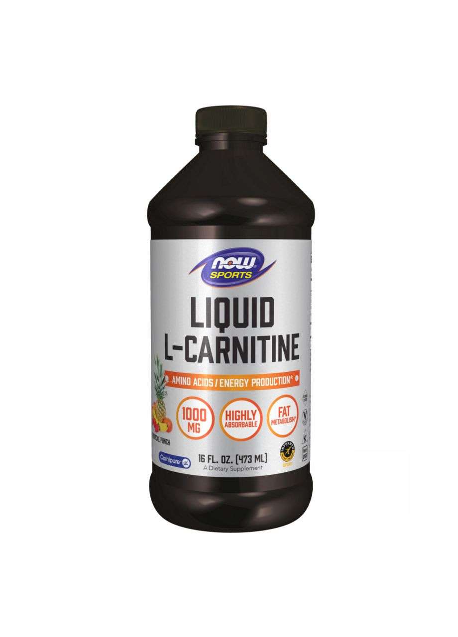 Carnitine Liquid 1000mg - 473ml Tropical Punch Now Foods (369397977)