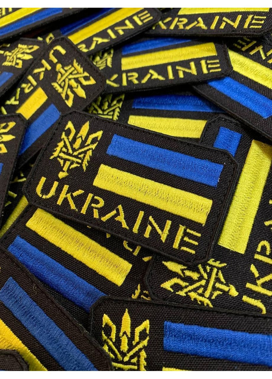 Шеврон UKRAINE (Форма прямоугольная). На липучке) Размер 8x5см No Brand (369924509)