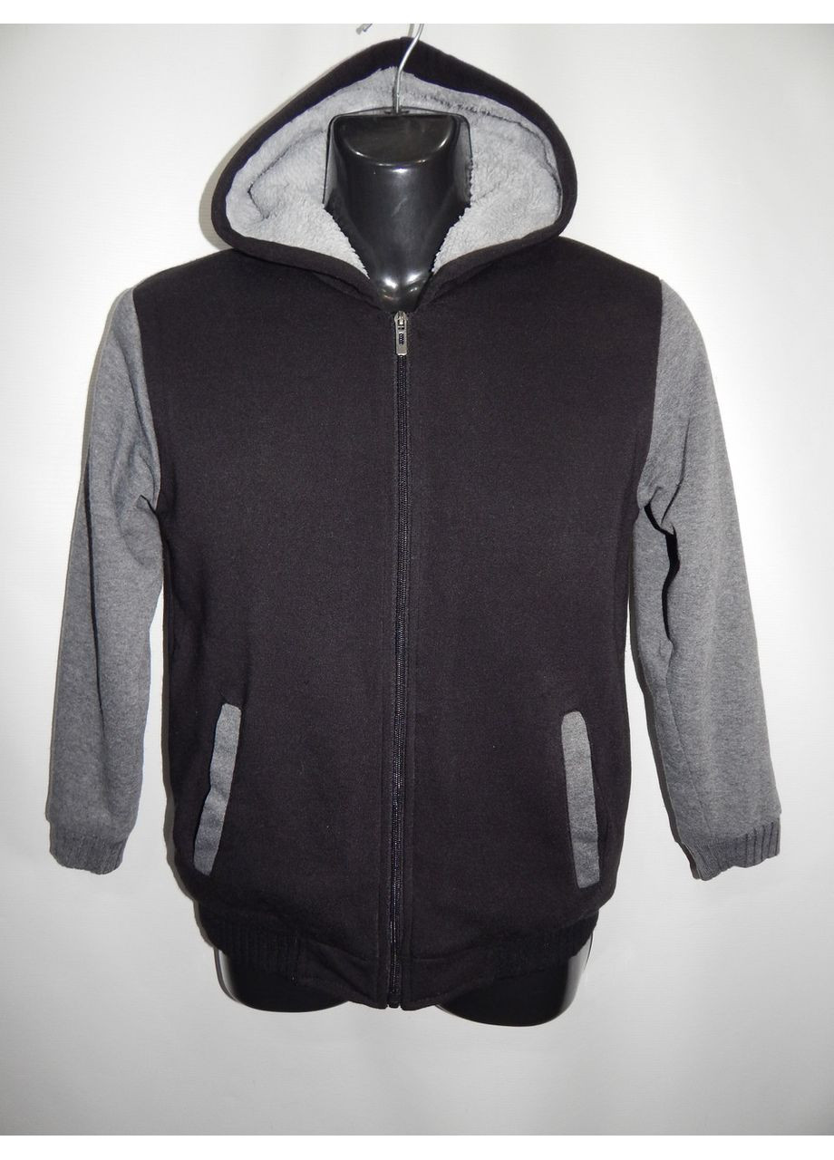 Чоловіча тепла толстовка на хутрі підліток 13-14 років р.44 060ZMT (тільки в зазначеному розмірі, тільки 1 шт.) No Brand (369154559)