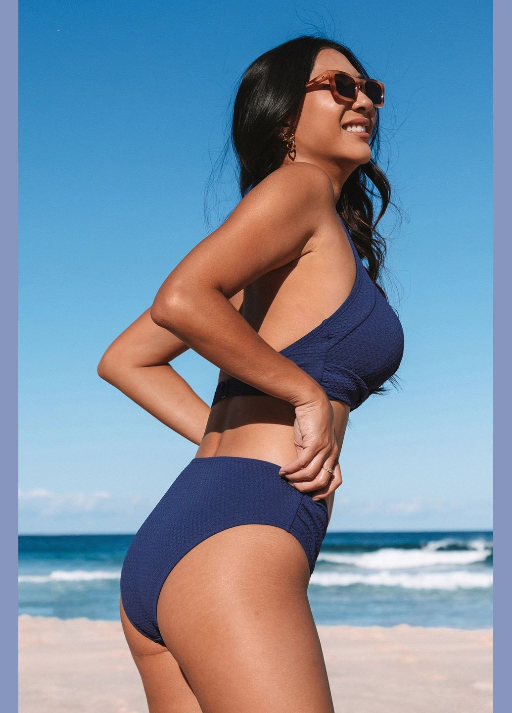 Темно-синий летний купальник CUPSHE