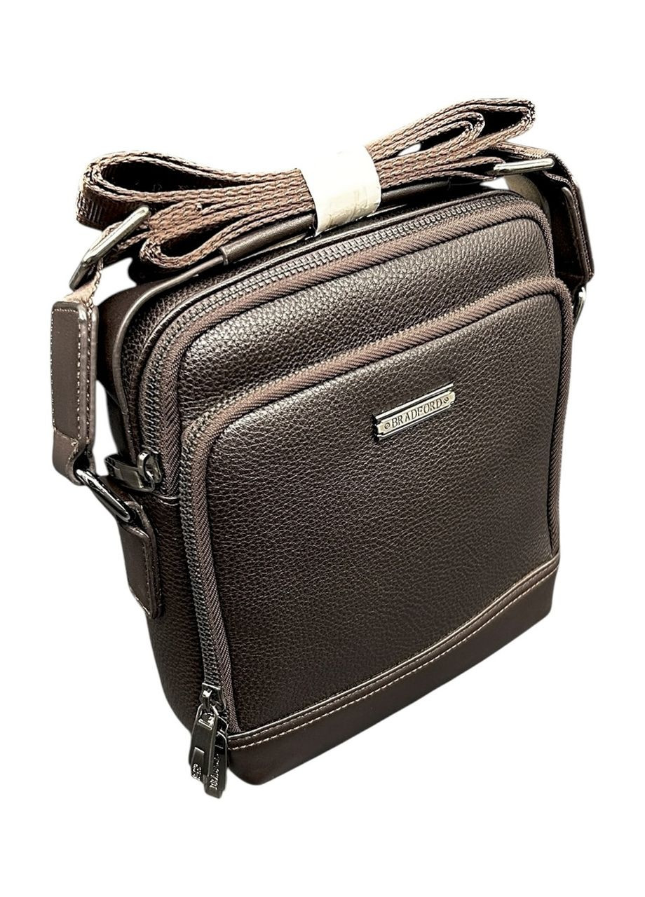 Чоловіча сумка з еко-шкіри Bradford 8918-2 чорна 24 х 21 х 6,5 No Brand (371682461)