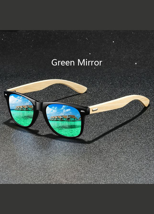 Мужские солнцезащитные очки с бамбукового дерева Green Mirror UV400 No Brand (329901539)