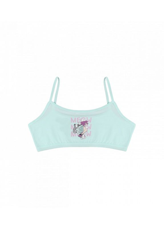 Бирюзовый подростковый топ с принтом Donella хлопок