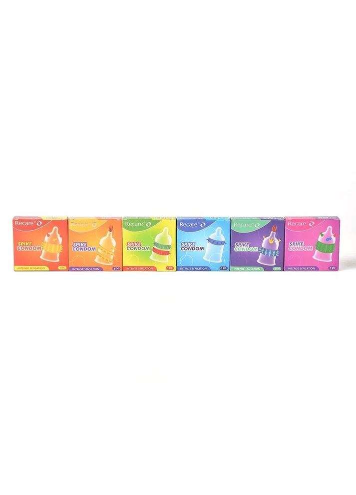 Насадка на пеніс Spike Condom Pink (презерватив з кульками та рядами шипів) Recare (382969494)