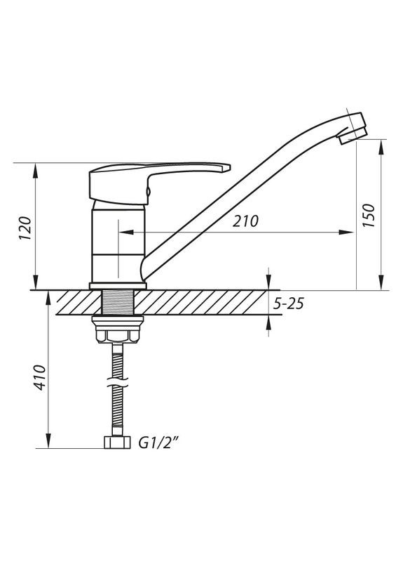 Эксклюзивный смеситель для кухни PED-A 180 с поворотным изливом Zerix (361151192)