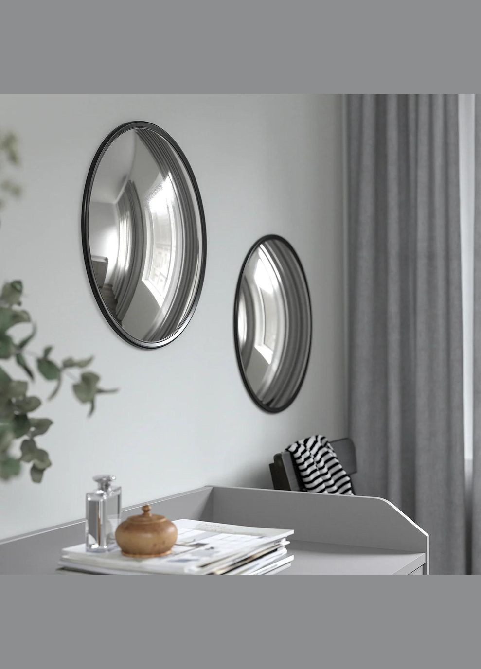 Декоративне опукле дзеркало ІКЕА SVARTBJORK 41 см (80517122) IKEA (278407730)