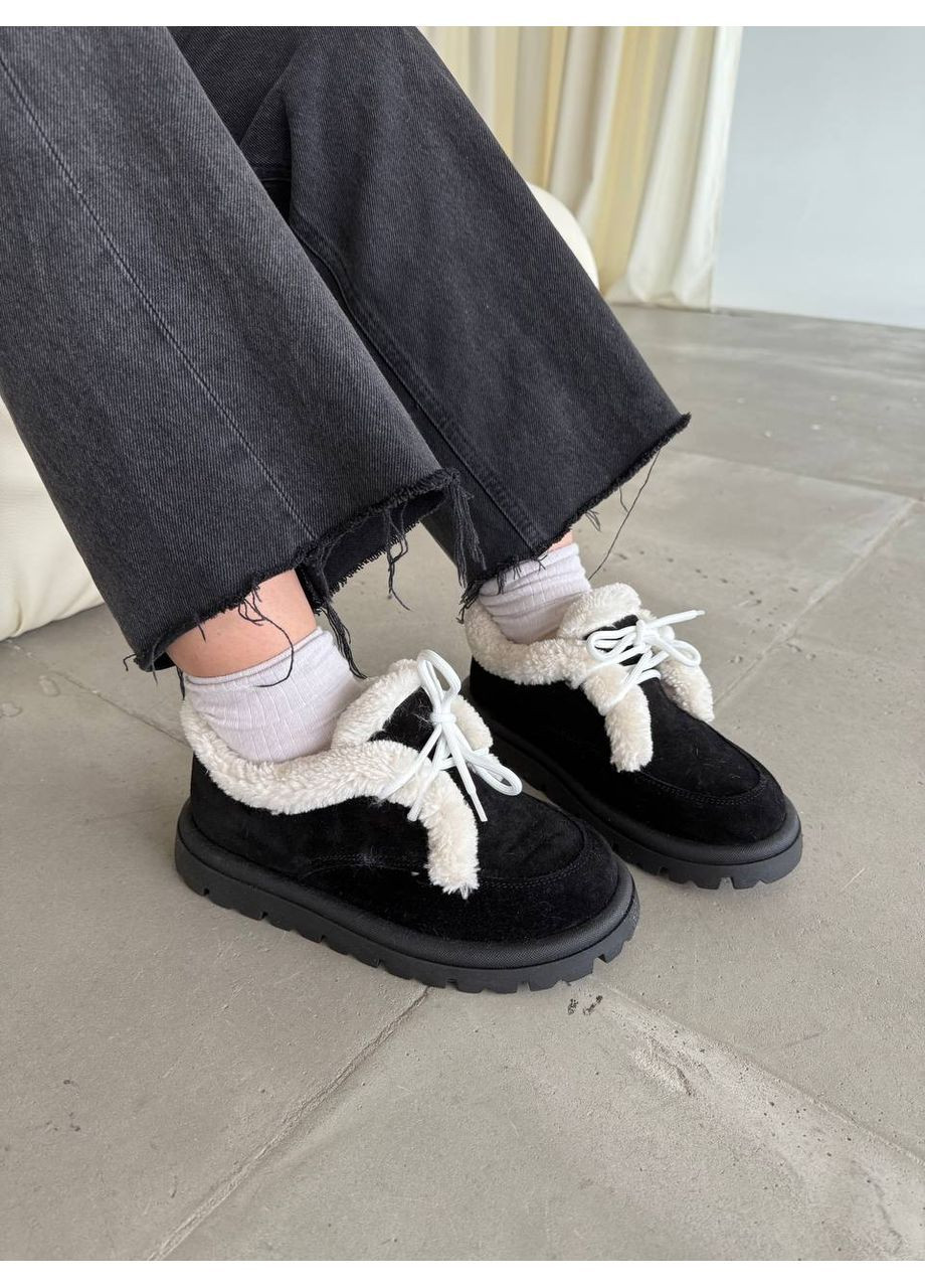 Черевики з натуральної замші та хутром No Brand (362914322)