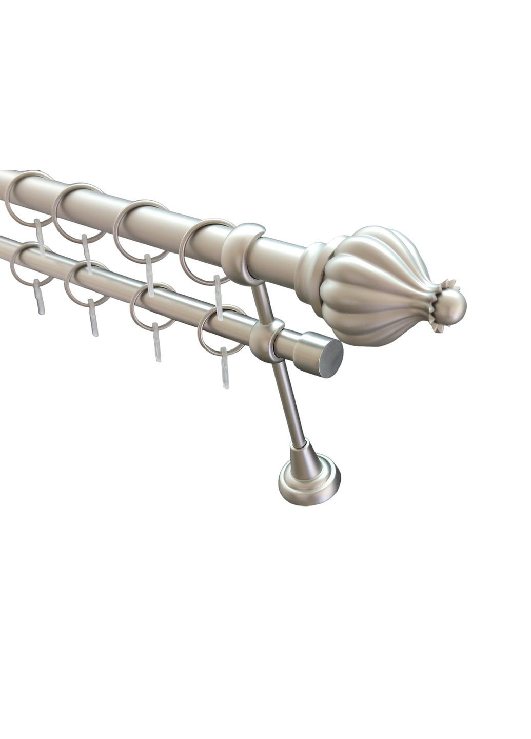 Карниз для штор Таджа металлический двухрядный гладкая труба кольцо металлическое Сатин 25\19 мм 240см ORVIT (299335570)