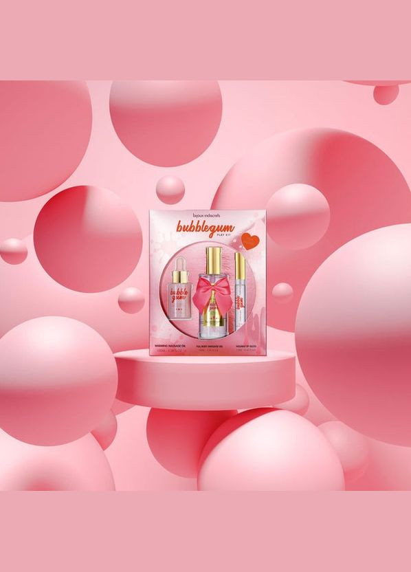 Набор Bubblegum (массажное масло, массажный гель,блеск на губ) с ароматом жевательной резинки Bijoux (297130489)