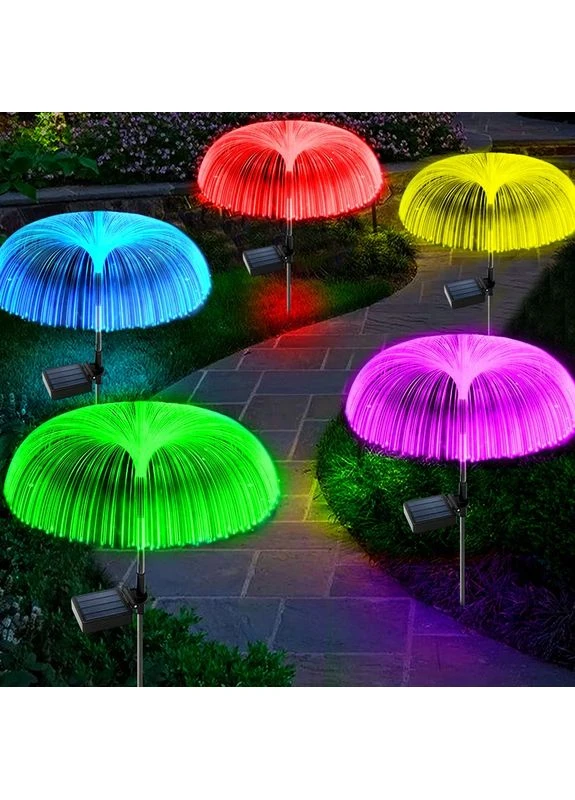 Вулична гірлянда-ліхтар на сонячній батареї Медуза RGB / Садовий ліхтар світильник Фонтан RGB 2шт Hengda (393961828)