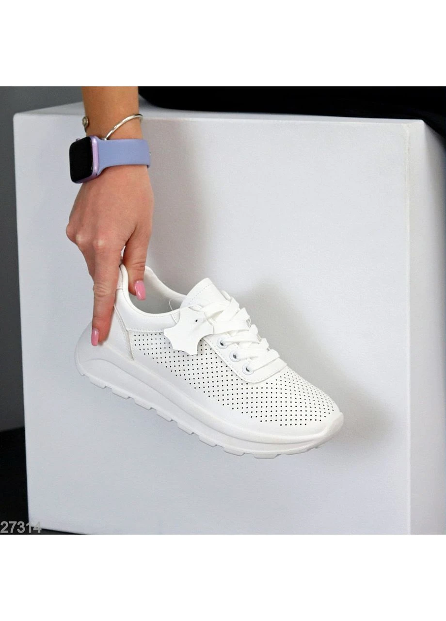 Білі шкіряні кросівки No Brand білі літо (395114122)