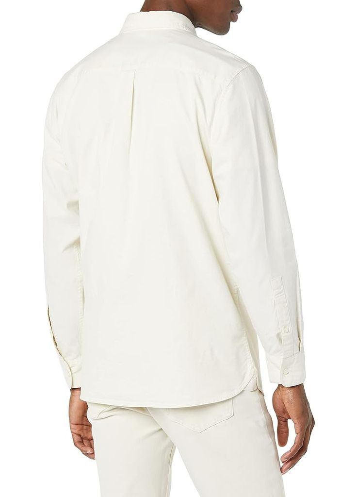 Белая классическая, повседневный, кэжуал рубашка однотонная Amazon Essentials