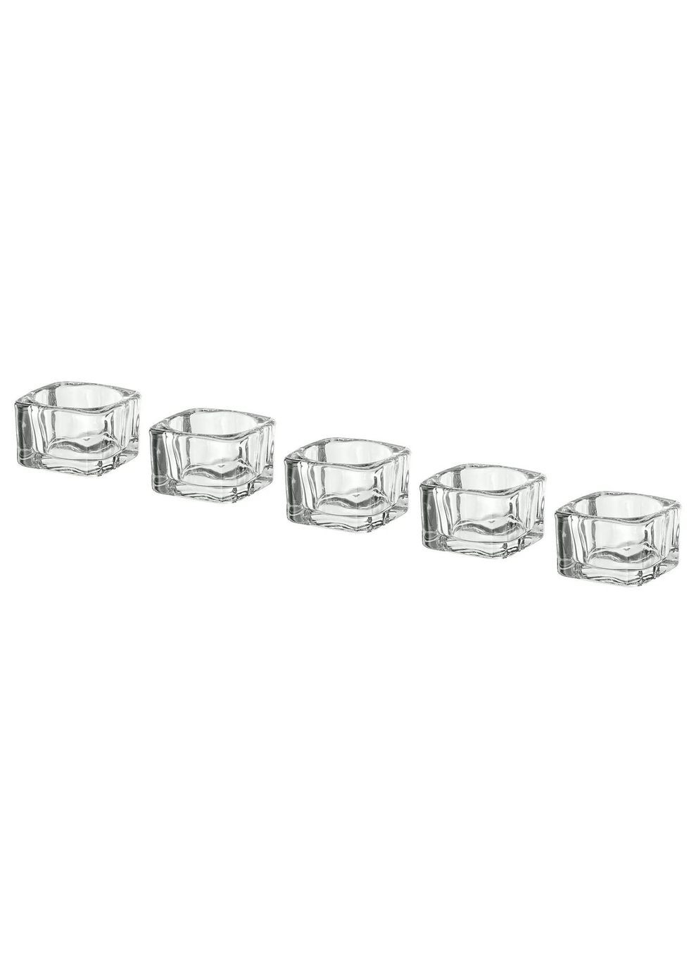 Підсвічник для чайної свічки ІКЕА GLASIG 5х5 см прозоре скло (00259141) IKEA (267900696)