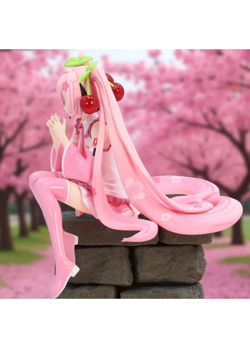 Колекційна фігурка Sakura Miku 14 см Furyu Noodle Stopper з ПВХ, статуетка Хацуне Міку рожевого кольору для колекції No Brand (362682291)