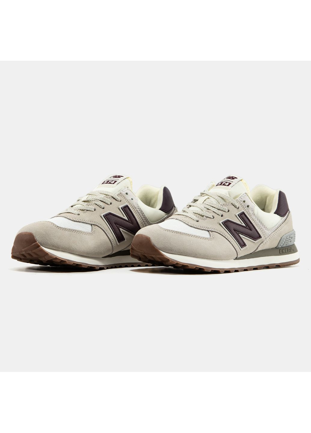 Кроссовки женские и мужские New Balance 574 Beige Bordo | Нью Беланс 574 бежевые No Brand бежевые демисезоны (366196457)