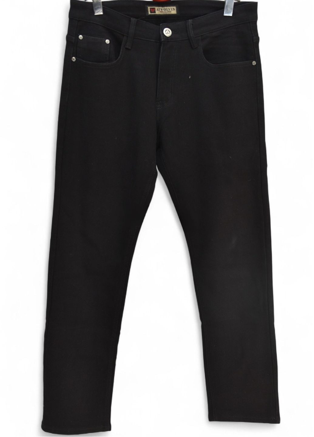 Джинси чоловічі напівбатал стрейч на флісі (чорні) Resalsa (371804326)