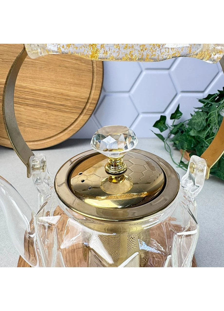 Заварочный стеклянный чайник 1 л Mlesna Золото No Brand (315436511)