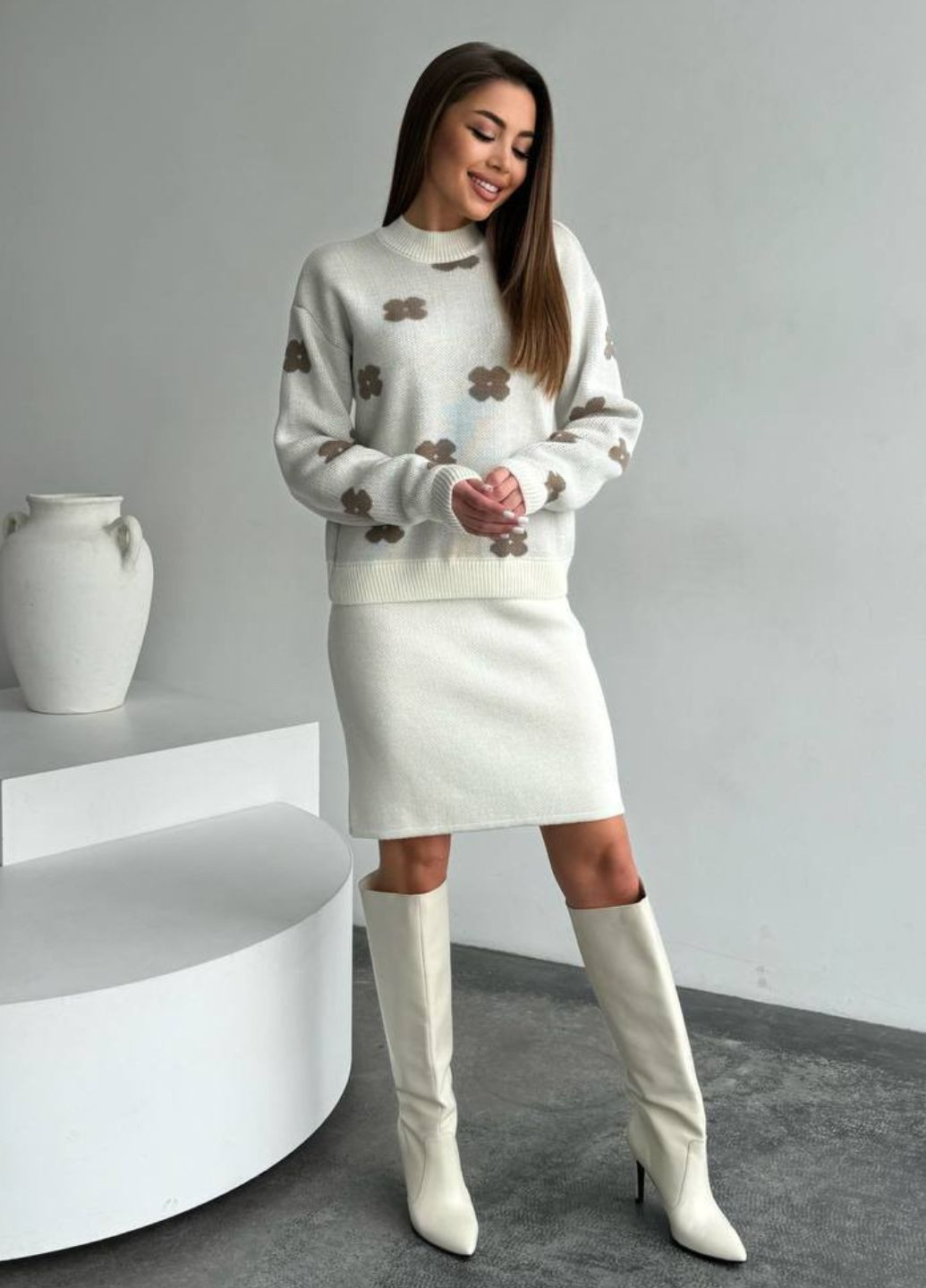 Вязаный костюм двойка: свитер + юбка Allthings (321988469)