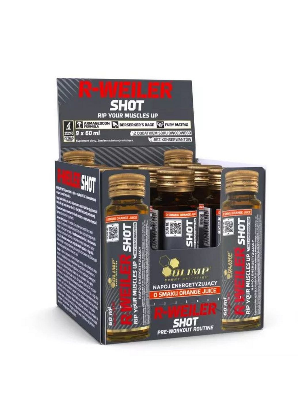 Предтренировочный комплекс R-Weiler Shot, 9*60 мл Апельсин Olimp (315870584)
