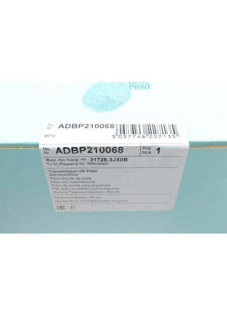 Фильтр АКПП Renault Clio/Duster/Kaptur/Megane 1.5dCi/1.6 15-(с прокладкой) ADBP210068 UA63 Blue Print (345783191)