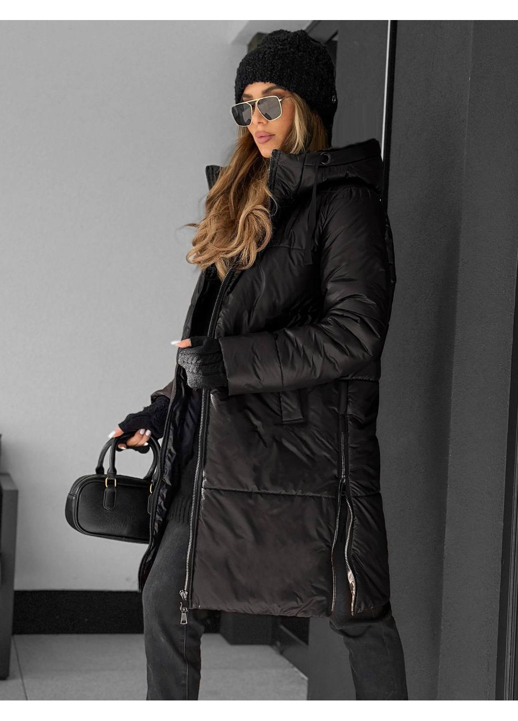 Чорна зимня жіноча куртка зимова FINO Mode