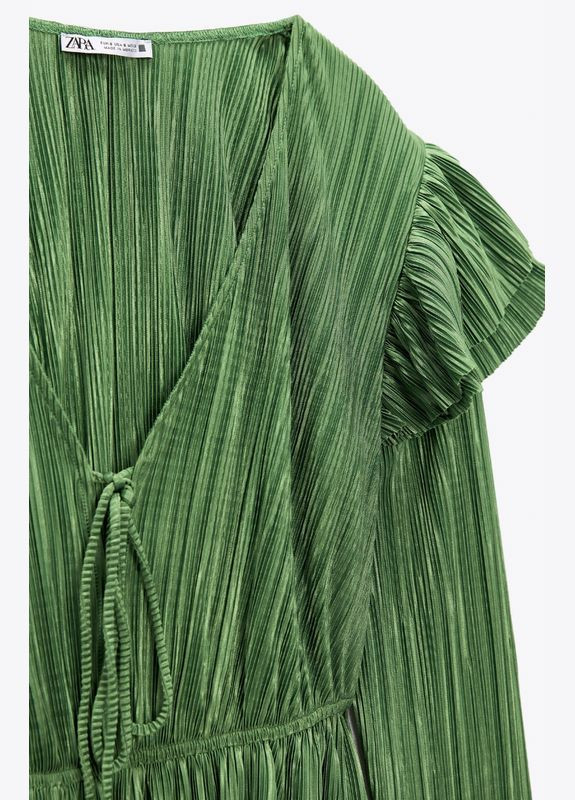 Зелена святкова блуза Zara святкова блуза плісе