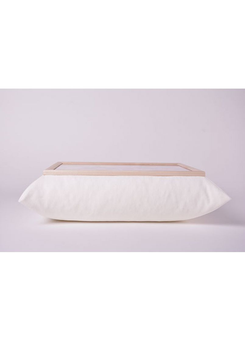 Піднос із подушкою Peony білий для роботи та відпочинку столик на подушці вельвет 47х37х13 см ProDobro (365440588)