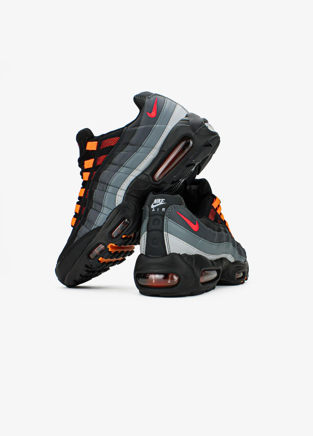 Чорні Осінні кросівки чоловічі nike air max 95 "black hyper crimson" | найк аір макс 95 чорні No Brand