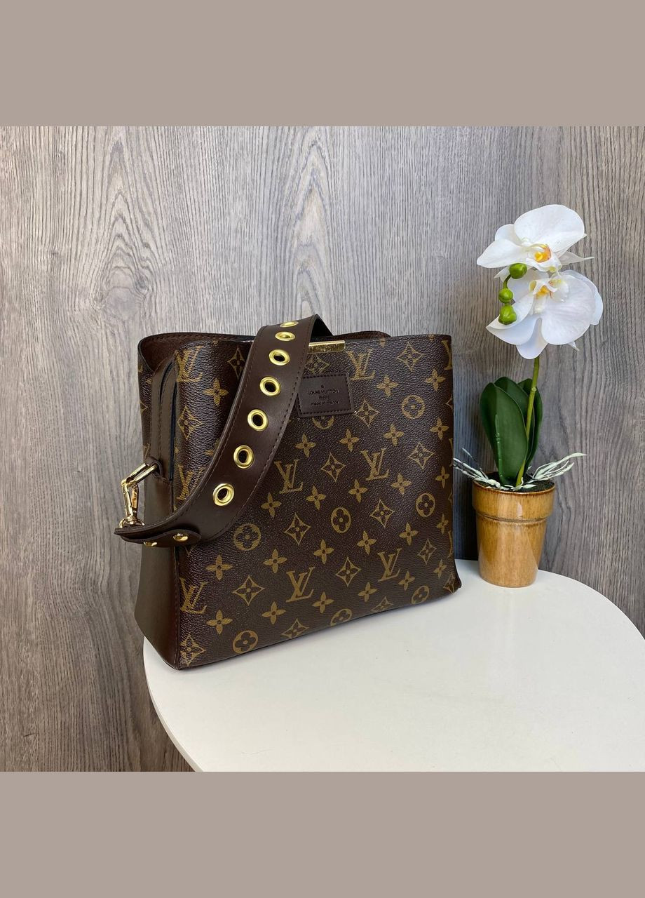 Женская городская сумочка с широким ремешком Коричневый (1096ДКк) No Brand сумка (338431518)