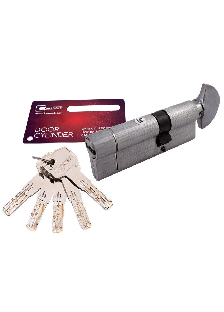 Цилиндр Buonellе B10CP5030SCX6 50/30 мм 5+1 ключ/поворот. хром матовый Buonelle (322648191)