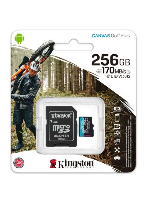 Карта пам'яті microSDXC 256Gb Canvas Go+ UHS-I U3 V30 A2 Class 10 + SD-adapter (R170/W90) Kingston (307166839)