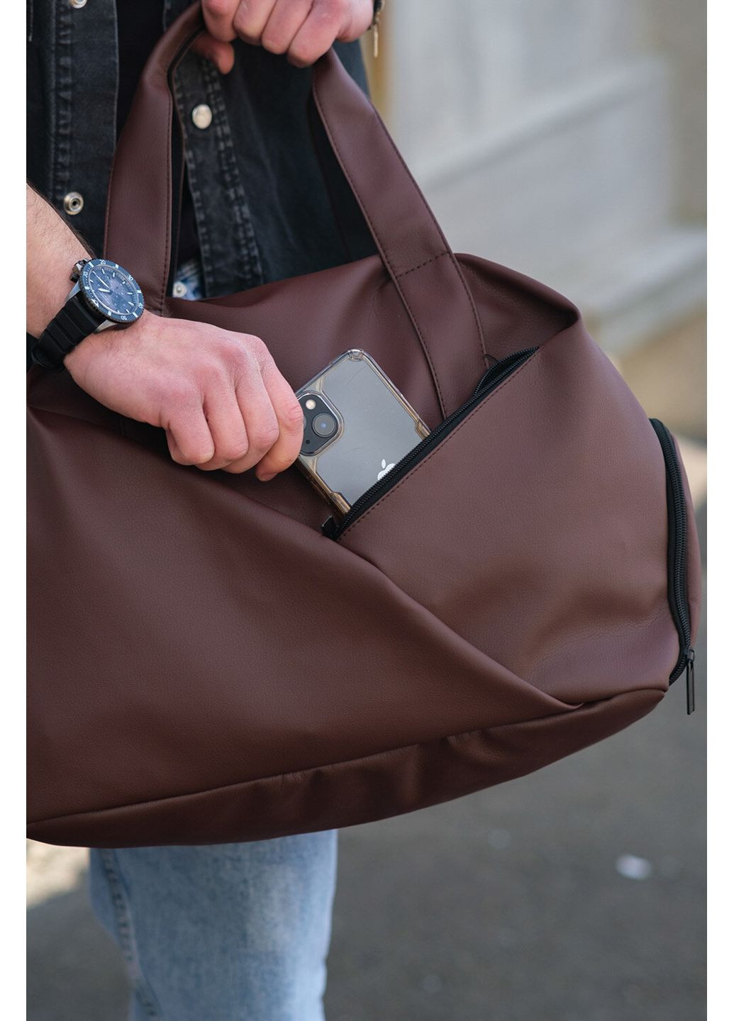 Мужская Дорожная Багажная Сумка Gym Brown Without (350619790)