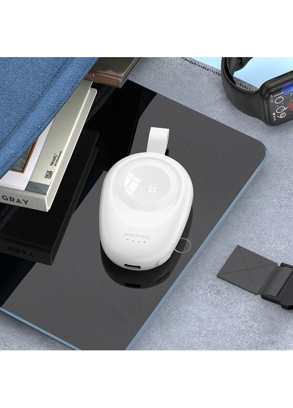Внешний аккумулятор iWatch emergency charging source(1400mAh) White (6941991109232) Borofone BJ45 (361347815)
