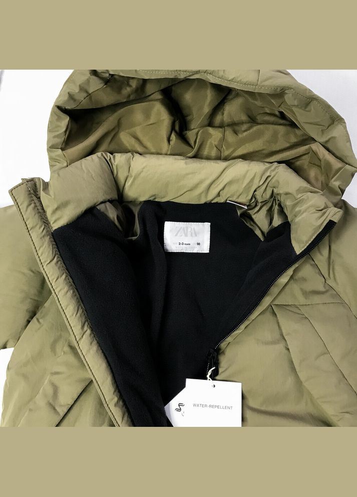 Оливковая (хаки) зимняя куртка 98 см. хаки артикул л349. Zara