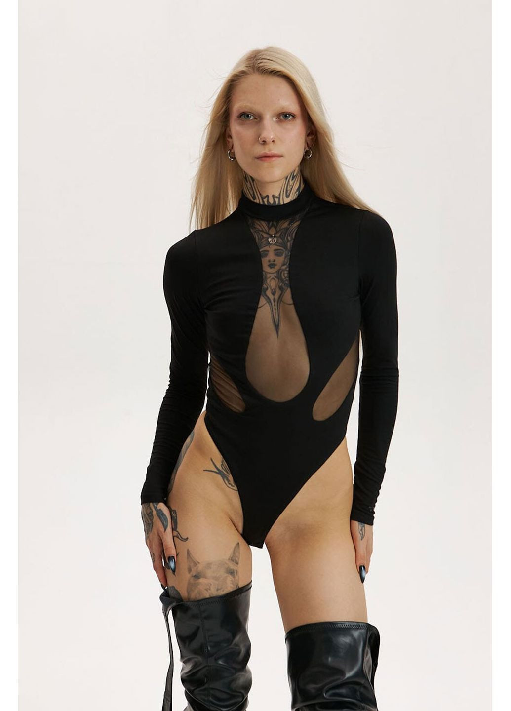 Жіноче боді зі стрейч куліру та вставками із сітки "Кейлі" ТУР (360641625)