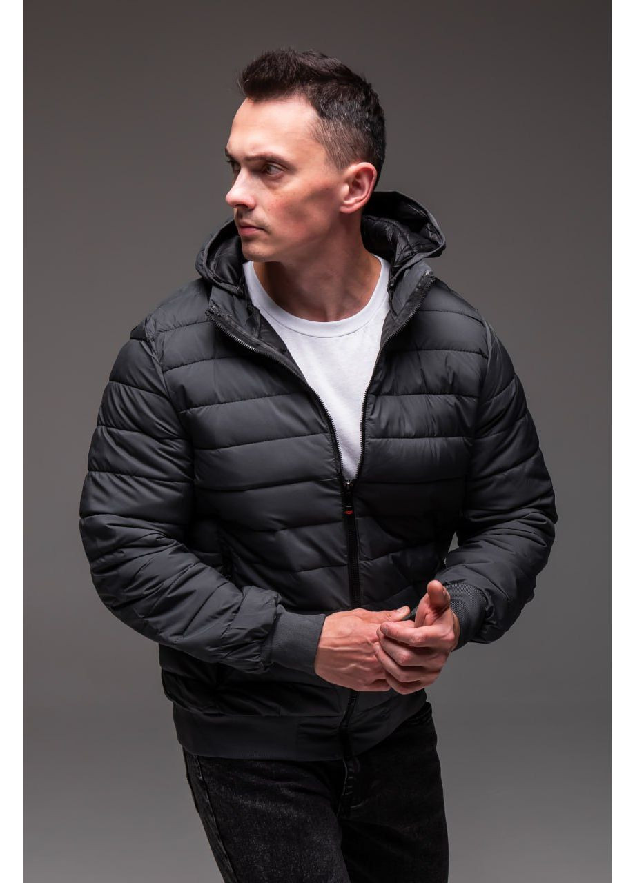 Серая демисезонная утепленная серая мужская куртка осень/весна No Brand