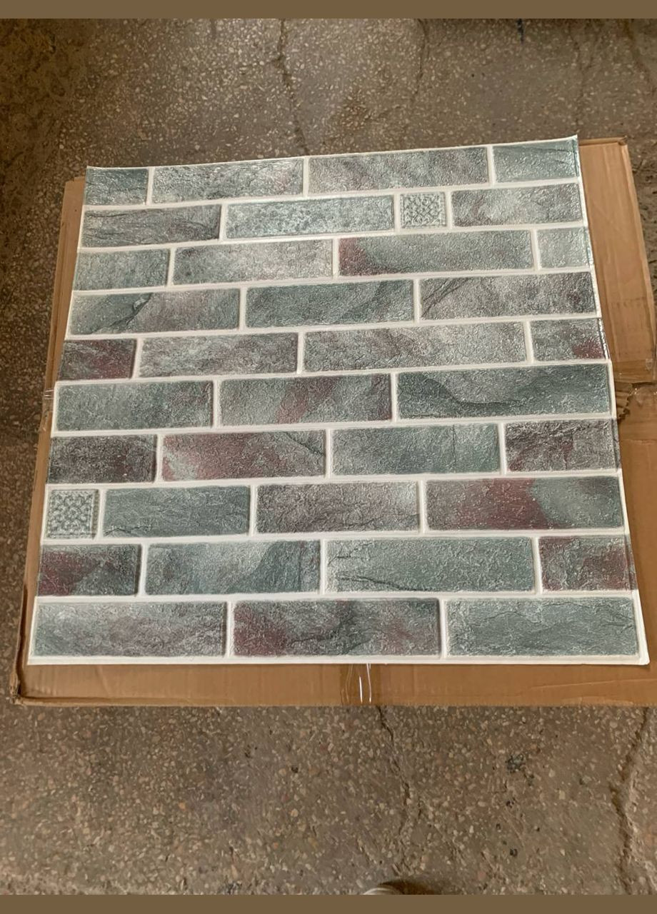 Самоклеюча 3D панель Клінер сіро-червоний 700x700x3мм 3D Loft (307152982)