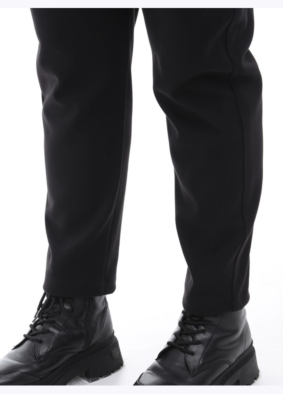 Штани жіночі чорні МОМ із гумкою на поясі Estensivo MOM (305850837)