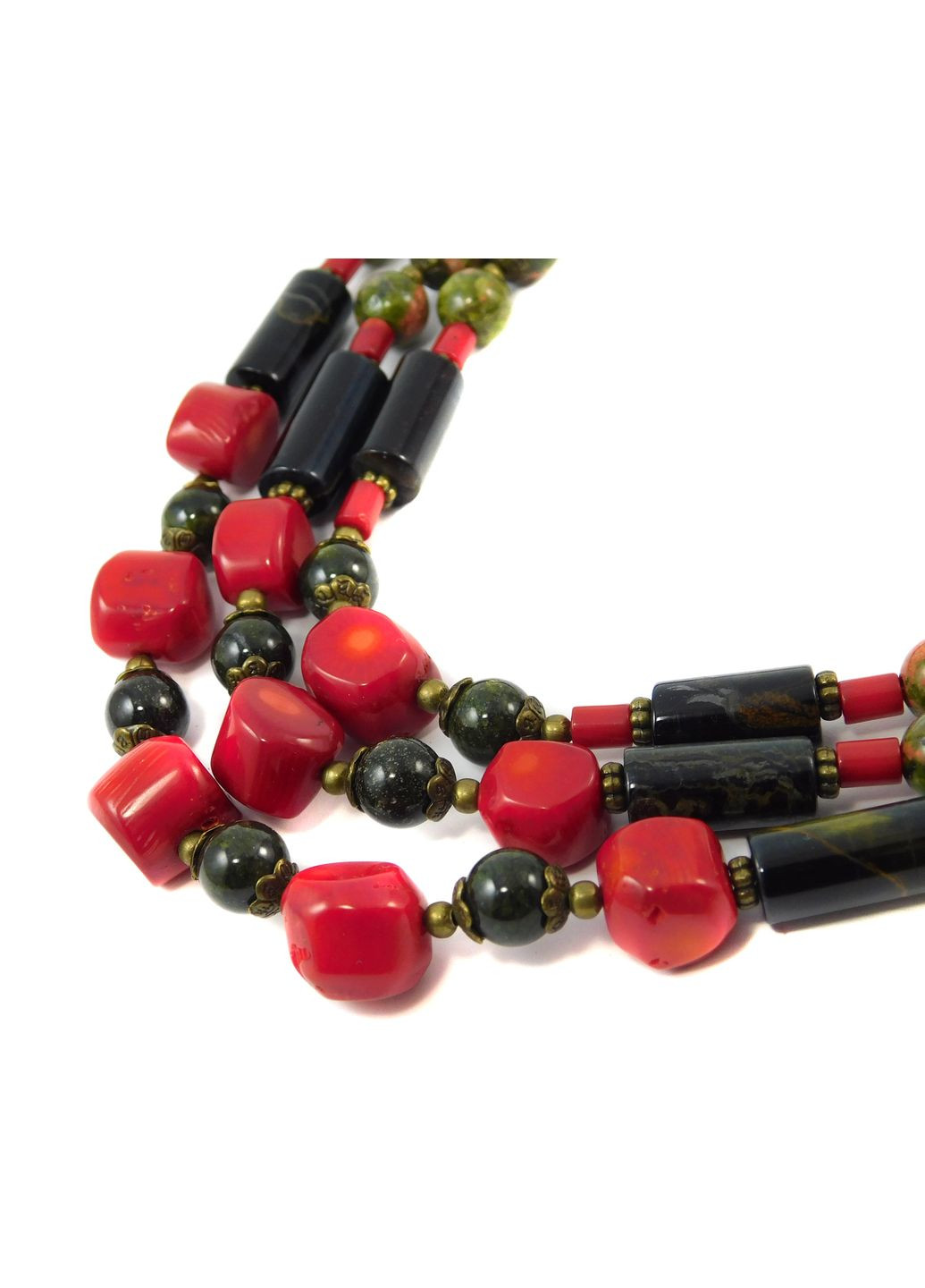 Намисто "Бангкок" Яшма, Змієвик, Соколине око, Корал Fursa fashion (322316299)