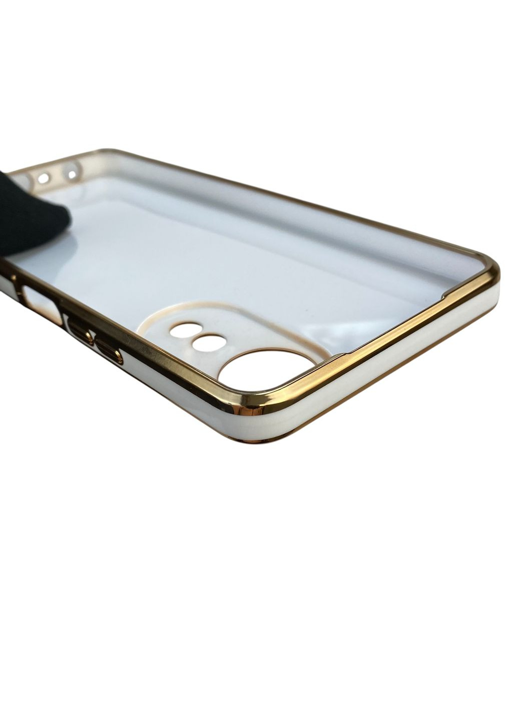 Чохол для A58 (4G) з кільцем MagSafe із золотою окантовкою на оппо а58 білий gs1 Oppo (366235301)