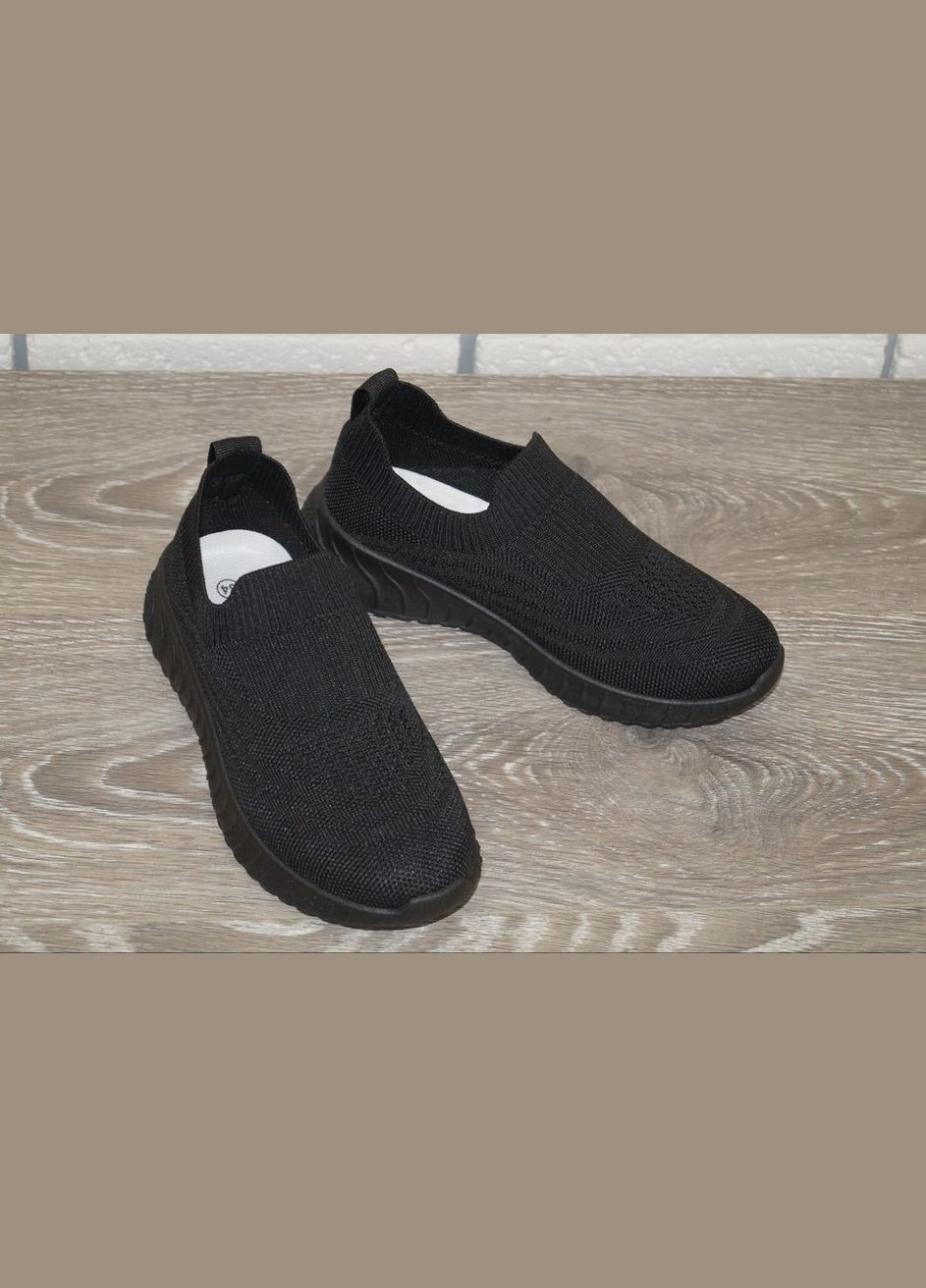 Черные демисезонные кроссовки детские текстильные черные BBT