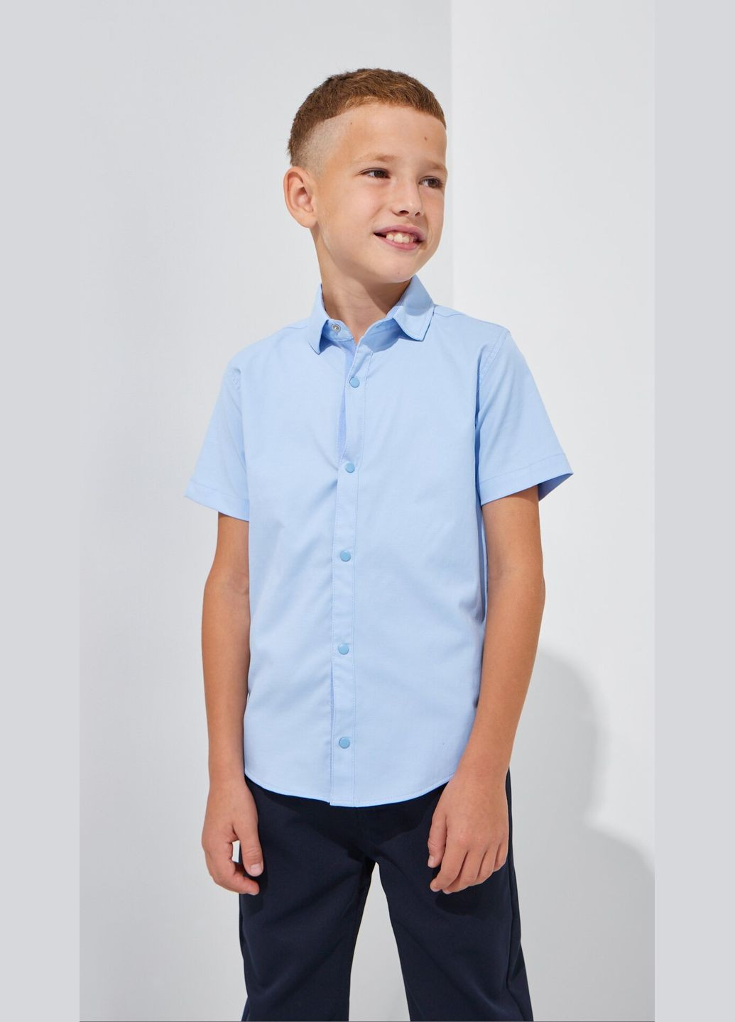 Голубой повседневный рубашка однотонная DENIZ