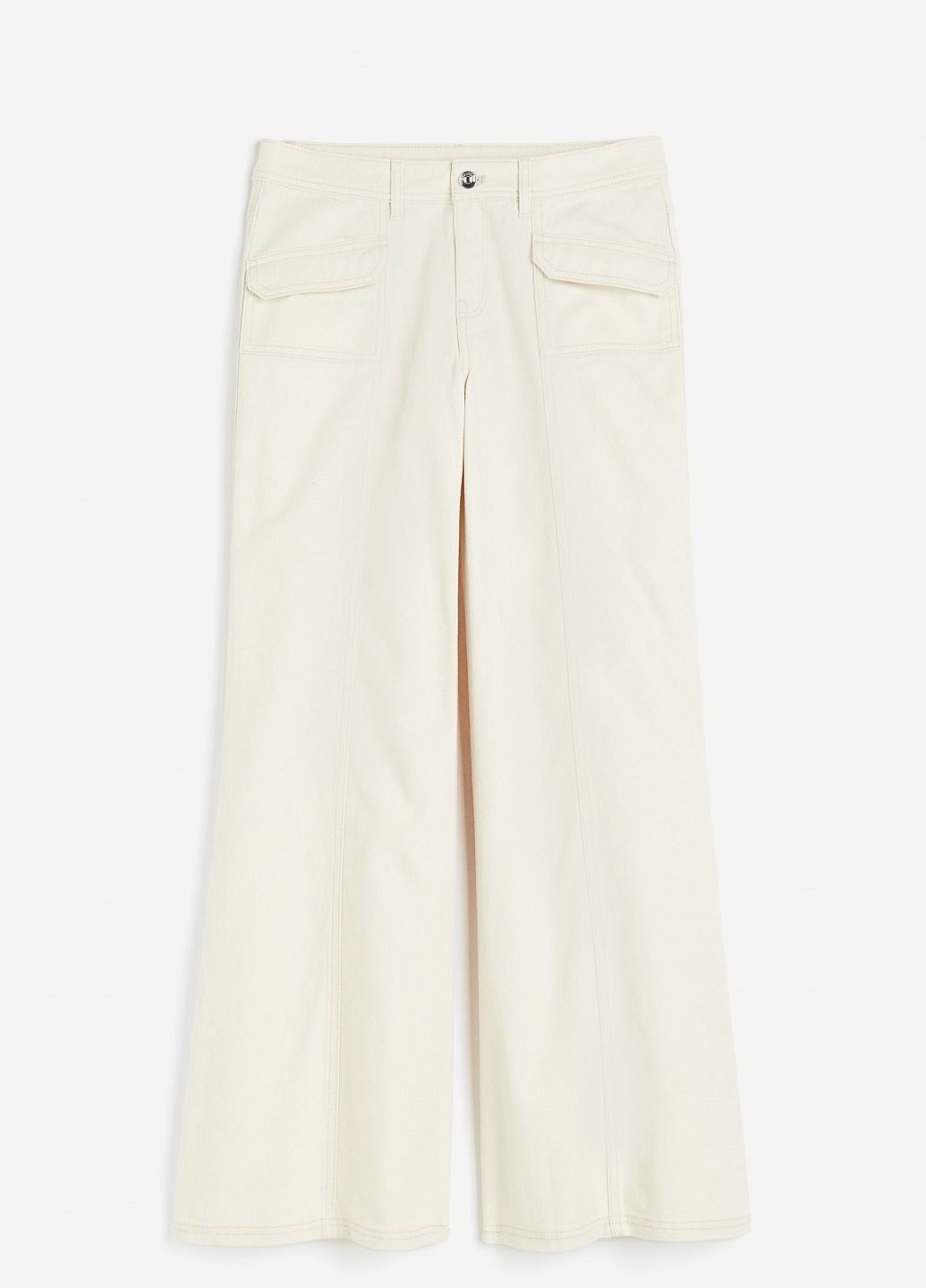 Светло-бежевые джинсовые демисезонные брюки H&M