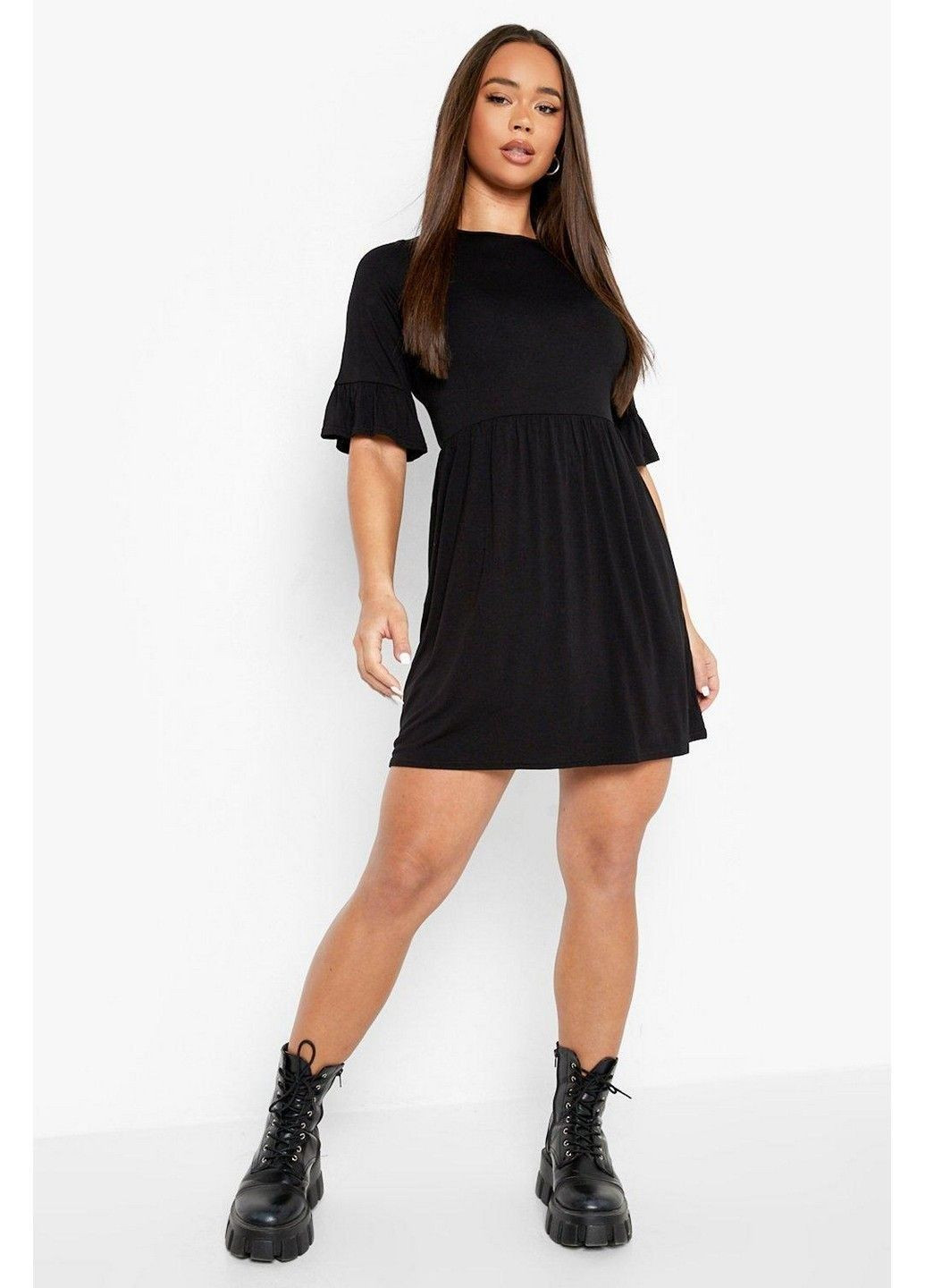 Чорна кежуал сукня Boohoo однотонна