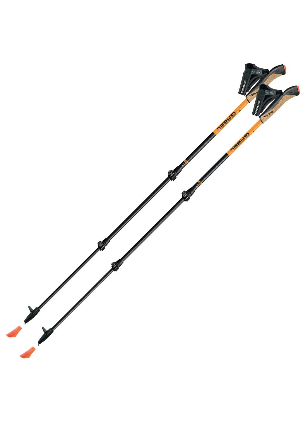 Палки для скандинавской ходьбы Carbon XT 3S100 Чорний-Помаранчевий Gabel (296262314)